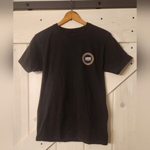 Vans Men's Black Short Sleeve Tee. Size S. Vibrant Front And Back Logos.